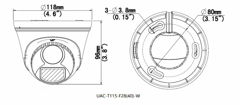 Caméra analogique turret 5MP avec IR 40 m, objectif 2,8/4 mm et protection extérieure IP67.