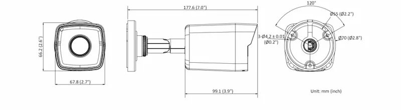 Caméra IP 2MP Hikvision DS-2CD1023G0E-I avec PoE, vision nocturne IR et boîtier extérieur IP67.