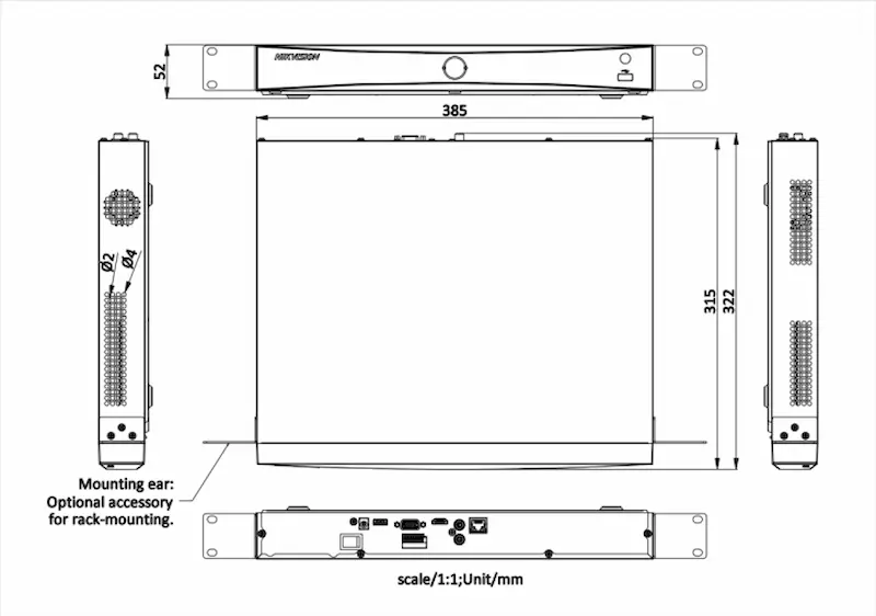 NVR Hikvision DS-7616NXI-K2, 16 canaux IP avec IA AcuSense et sortie 4K UHD.